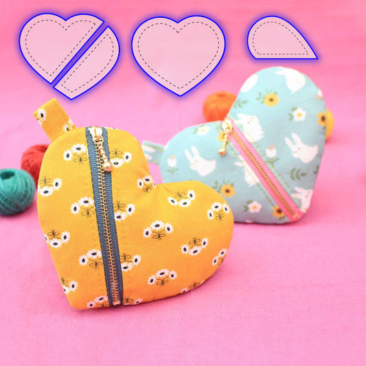 Cute Heart Purse Template Set (2 Types)