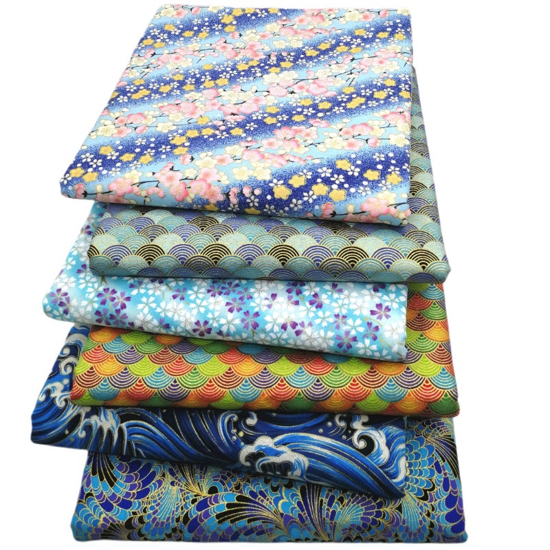 Bronzing Printing Patchwork Fabrics - 6Pcs