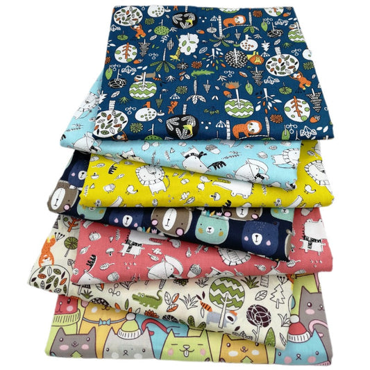 Cartoon Patchwork Fabrics - 7Pcs