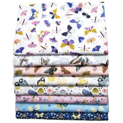 Butterfly Series Patchwork Fabrics - 8Pcs