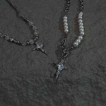 Star Dart X Ice Cracked Pearl Necklace