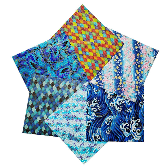 Bronzing Printing Patchwork Fabrics - 6Pcs