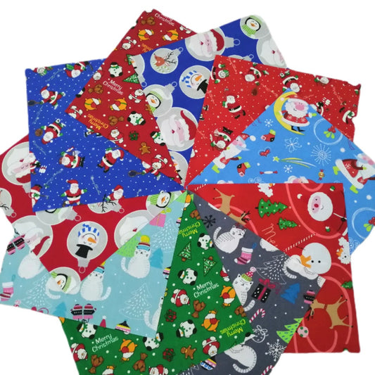 Christmas Series Cotton Patchwork - 10Pcs