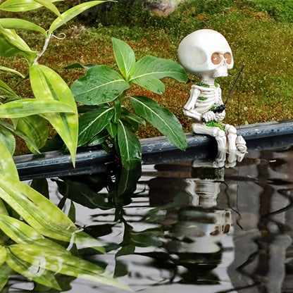 DISTINCTIVE STYLE Fishing Skeleton Statue