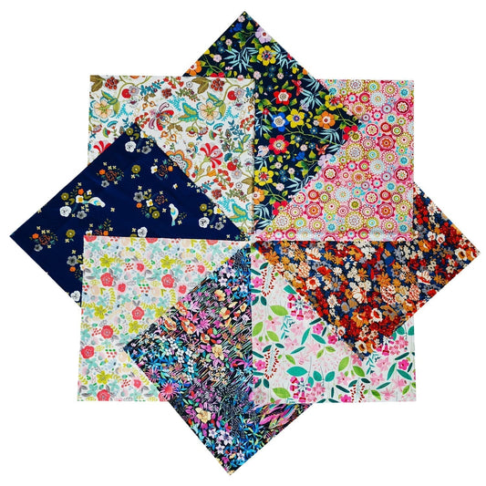 Vintage Print Patchwork Fabrics - 8Pcs