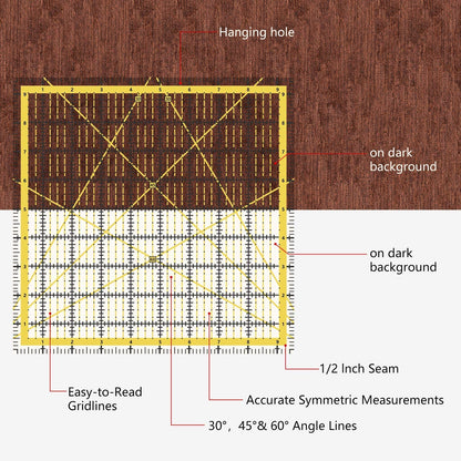 Acrylic Patchwork Aligned Ruler