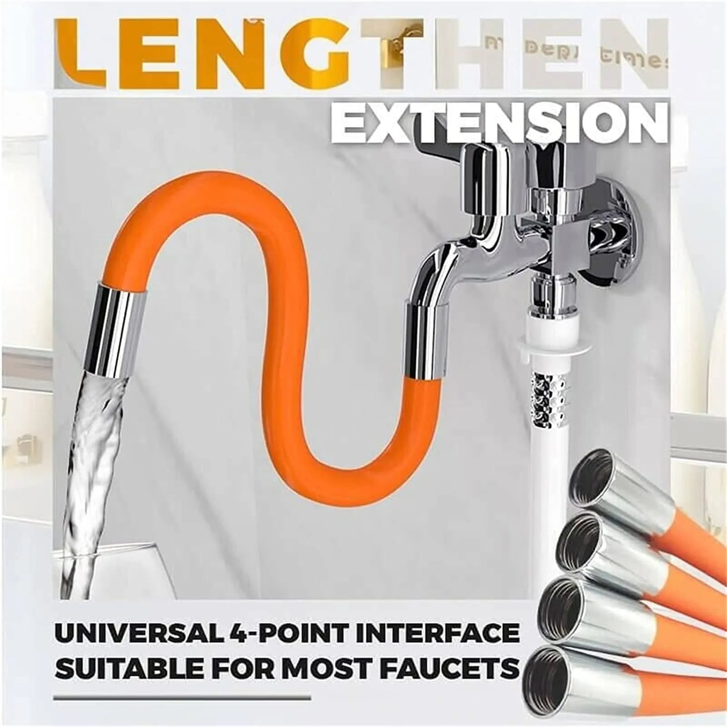 Universal Swivel Extension Tube-360° Free Bending Faucet Extension Extender