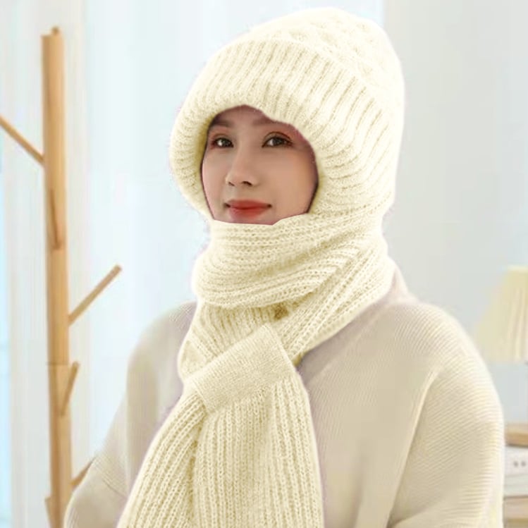 Winter Versatile Knitted Hooded Scarf for Women
